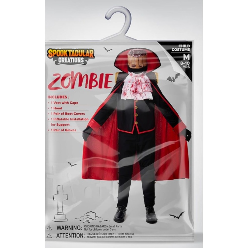 Spooktacular Creations Headless Zombie Horseman Costume Kids L‎ 10-12 Black Red